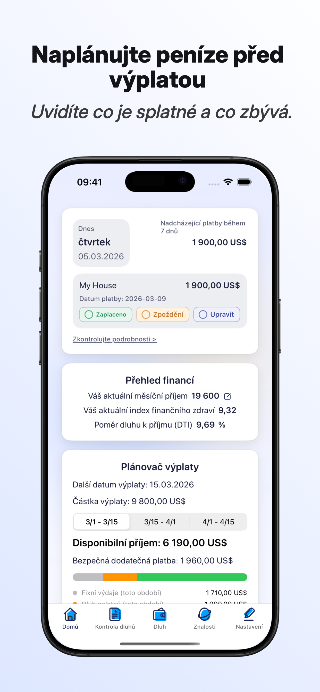 Czech localized Owl App Store screenshot for the home screen