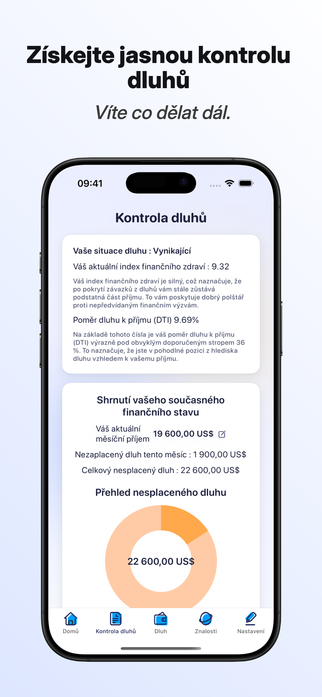 Czech localized Owl App Store screenshot for the report screen