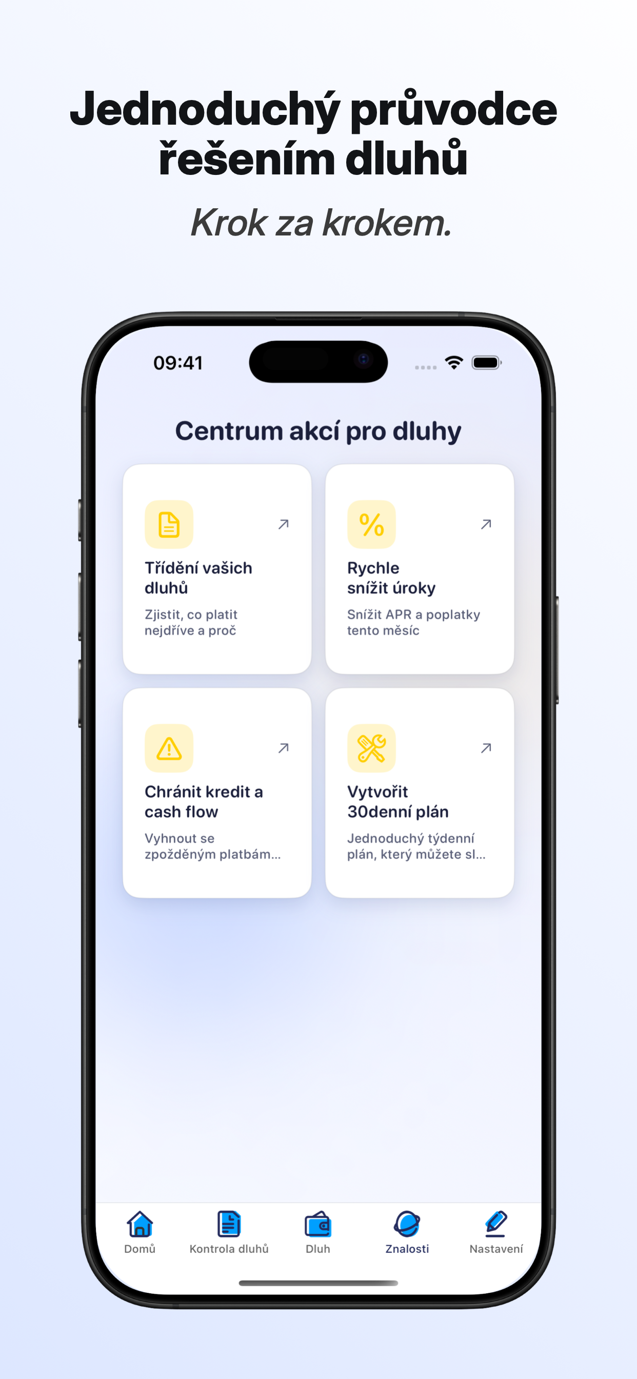 Czech localized Owl App Store screenshot for the guide screen