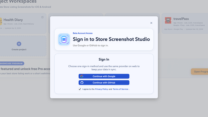 Sign In pop-up window example